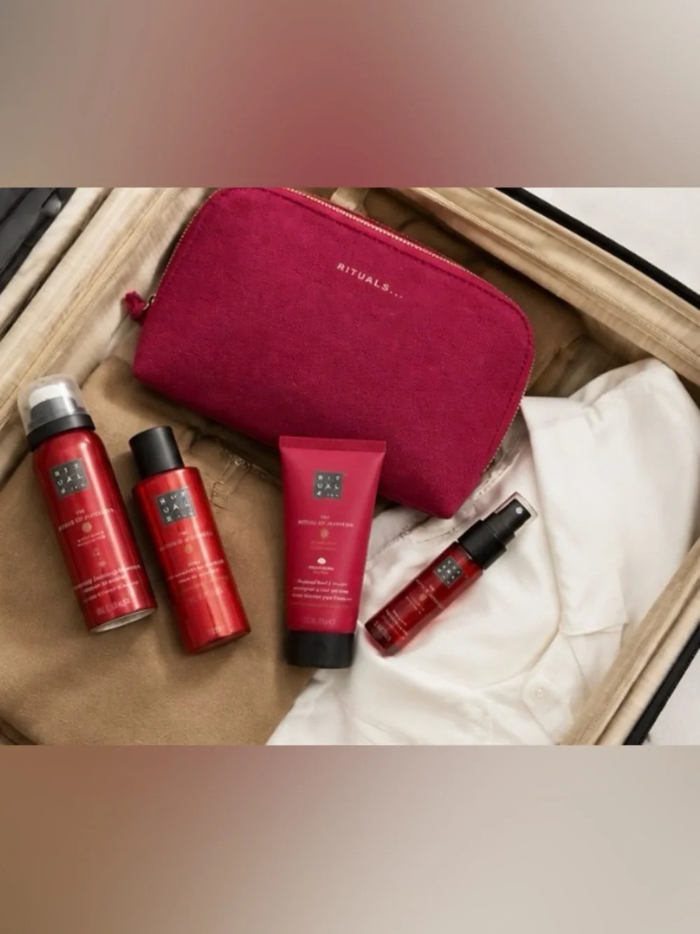 Rituals The Ritual of Ayurveda 4-Step Body Routine - Pink Travel Pouch